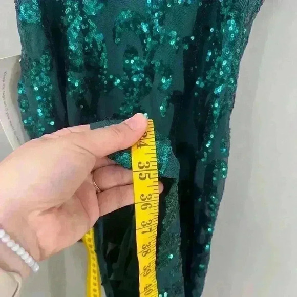 Lovely Day Mini Dress Womens Large Mesh Sequin Y2K Glam Party Sparkly Cocktail - Picture 8 of 10